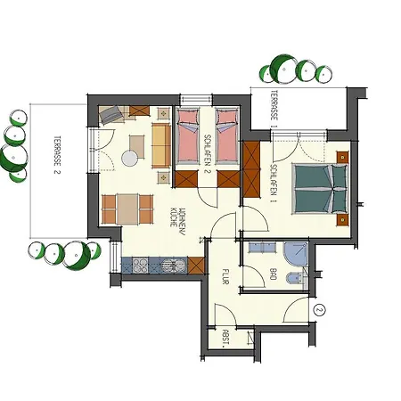 Daire Kurparkresidenz Strandpromenade - Ferienwohnung 01 *
